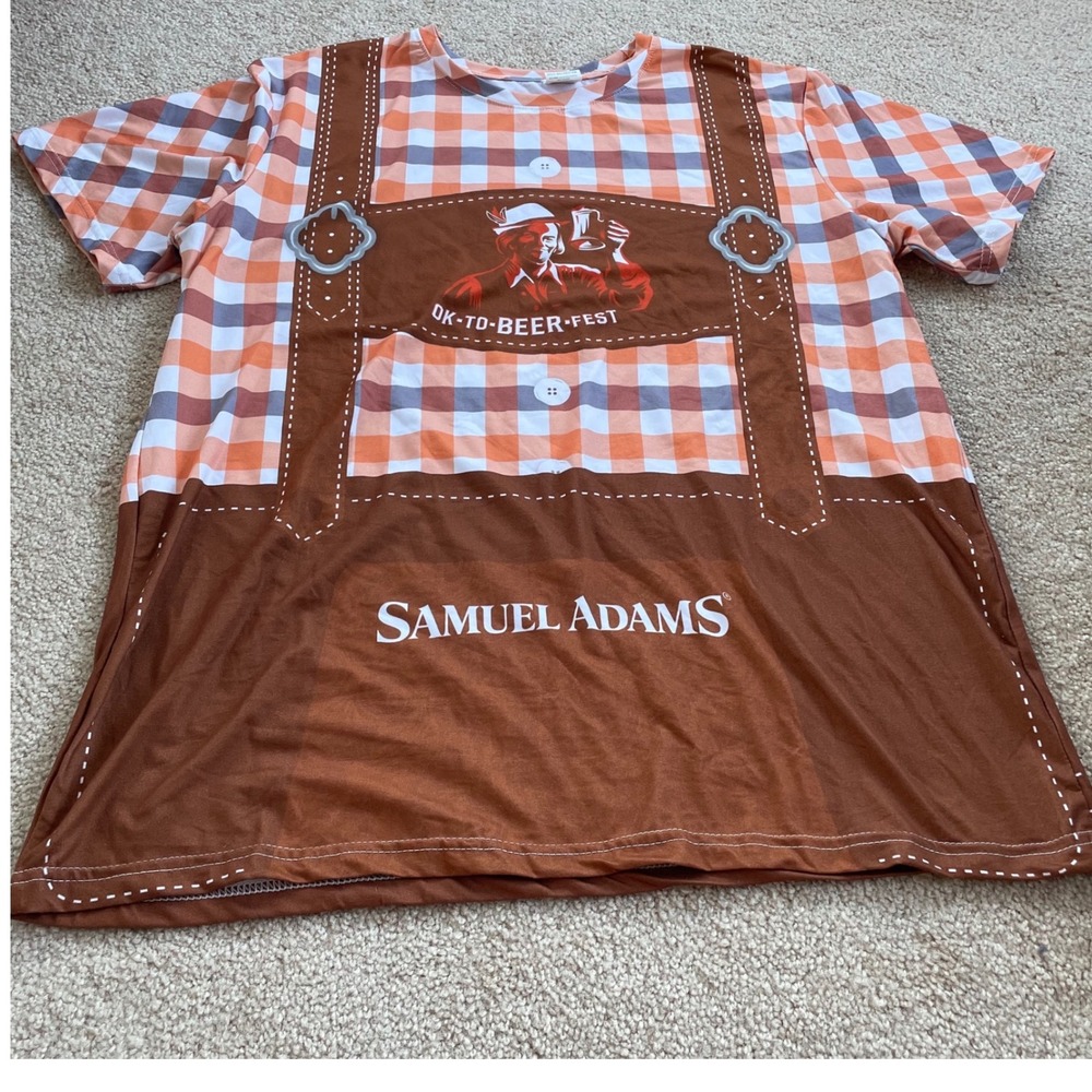 Samuel Adams Ok-to- beer-fest Lederhosen T-Shirt Mens Medium